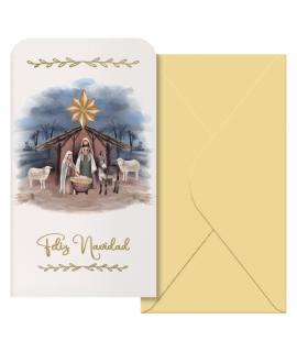 Dohe Maria Pack de 6 Tarjetas/Billeteros de Felicitacion Navideña con Sobre - Tamaño 9x16cm - Papel Offset - Impresas a todo Col