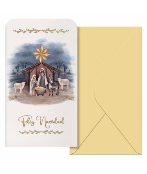 Dohe Maria Pack de 6 Tarjetas/Billeteros de Felicitacion Navideña con Sobre - Tamaño 9x16cm - Papel Offset - Impresas a todo Col