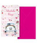 Dohe Wedding Pack de 6 Tarjetas/Billeteros de Felicitacion de Boda con Sobre - Tamaño 9x16cm - Papel Offset - Impresas a todo Co