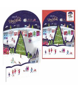 Dohe Mañana de Navidad Pack de 6 Tarjetas Desplegables de Felicitacion Navideña con Sobre - Impresas a todo Color