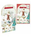 Dohe Muñeco de Nieve Pack de 6 Tarjetas Desplegables de Felicitacion Navideña con Sobre - Impresas a todo Color