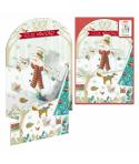 Dohe Muñeco de Nieve Pack de 6 Tarjetas Desplegables de Felicitacion Navideña con Sobre - Impresas a todo Color