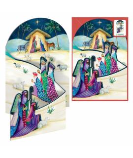 Dohe Estrella de Oriente Pack de 6 Tarjetas Desplegables de Felicitacion Navideña con Sobre - Impresas a todo Color