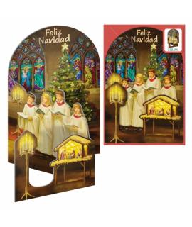 Dohe Cantando a la Navidad Pack de 6 Tarjetas Desplegables de Felicitacion Navideña con Sobre - Impresas a todo Color
