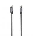Aisens Cable USB 3.2 Gen2x2 Aluminio 20Gbps 8K@30Hz 5A 100W E-Mark - Tipo USB-C/M-USB-C/M - 3.0m - Color Gris