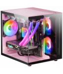 Mars Gaming MC-VIEW Minitorre Gaming Custom Premium - Cristal Templado - Estructura Modular - Soporte 7 Ventiladores - Compatibl