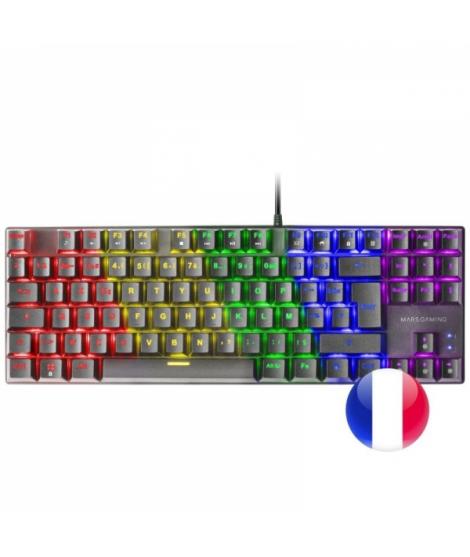 Mars Gaming MK80 Teclado Gaming Mecanico - TKL Compacto - Iluminacion RGB - Teclas Imborrables - Switches Antipolvo - Multiplata