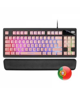 Mars Gaming MKAX Teclado Gaming - Iluminacion RGB 9 Efectos - Diseño Compacto TKL - Tecnologia H-Mech - Control de Volumen Rolle