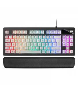 Mars Gaming MKAX Teclado Gaming - Iluminacion RGB 9 Efectos - Diseño Compacto TKL - Tecnologia H-Mech - Control Volumen Roller -