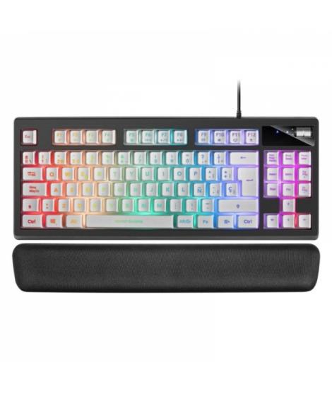 Mars Gaming MKAX Teclado Gaming - Iluminacion RGB 9 Efectos - Diseño Compacto TKL - Tecnologia H-Mech - Control Volumen Roller -