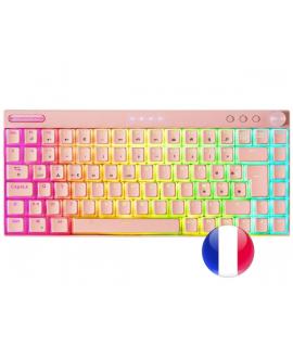 Mars Gaming Teclado Premium - Triple Conexion - Tamaño Ultra-Compacto 75% - Switch Outemu SQ Pro Azul - Iluminacion RGB - Bateri