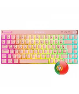 Mars Gaming Teclado Premium - Triple Conexion - Tamaño Ultra-Compacto 75% - Switches Mecanicos Antipolvo - Iluminacion RGB Chrom
