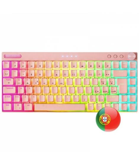 Mars Gaming Teclado Premium - Triple Conexion - Tamaño Ultra-Compacto 75% - Switches Mecanicos Antipolvo - Iluminacion RGB Chrom