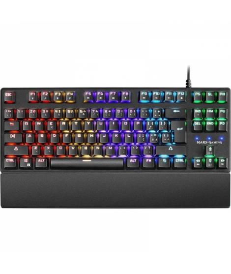 Mars Gaming MKXTKL Teclado Mecanico - Diseño TKL Compacto - Iluminacion RGB Multiefectos - Switches OUTEMU SQ - Reposamuñecas Er