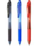 Pentel EnerGel X Pack de 3 Boligrafos de Bola Retractiles Tinta Gel - Punta 0.7mm - Trazo 0.35mm - Recargable - Grip de Agarre -