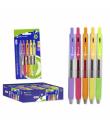 Bismark Pack de 5 Boligrafos Retractiles Tinta Gel - Punta 1.0mm - Escritura Suave - Colores Neon Surtidos