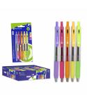 Bismark Pack de 5 Boligrafos Retractiles Tinta Gel - Punta 1.0mm - Escritura Suave - Colores Neon Surtidos