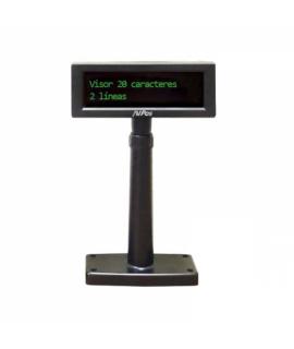 AVPos Visor VFD220 - 2 Lineas de 20 Caracteres - Color de Pantalla Verde - 267 Tipos de Caracteres Internacionales - USB - Color