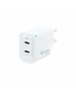 Coolbox Cargador de Pared GaN 35W USB-C/USB-C Carga Rapida - Compacto - Tecnologia GaN - Doble Puerto USB-C - Color Blanco