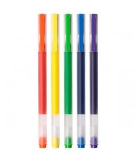 Xiaomi High-Capacity Pack de 5 Boligrafos de Gel - Punta 0.5mm - Alta Capacidad - Secado Rapido - Colores Surtidos