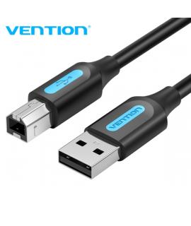 Vention Cable USB 2.0 - Cobre OFC Estañado - Alta Pureza - Corriente 2A - Conectores Tipo-B y Tipo-A - Color Negro