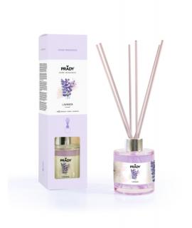 Prady Ambientador Premium Lavanda - Frasco de Cristal 130ml y Varitas Difusoras