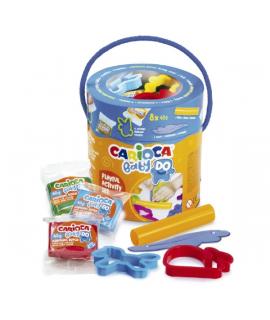 Carioca Baby Do Pack con 8 Pastillas de Pasta para Modelar 40gr + 4 Moldes + 2 Herramientas - Practico Bote con Asa - Colores Su