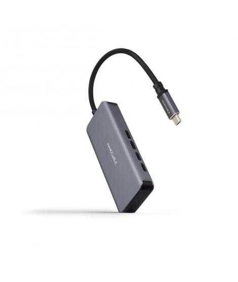 Nanocable Hub USB-C 3.2 con 4x Puertos USB-C 3.2 - Velocidad de Transferencia de hasta 5Gbps - Cable de 0.10m