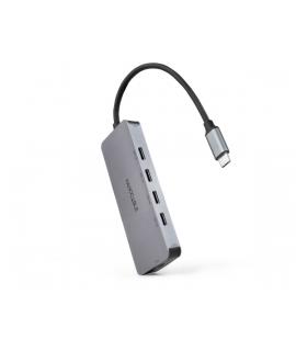 Nanocable Hub USB-C 3.2 con 4x Puertos USB-C 3.2 + 1 Puerto USB-C PD 100W - Velocidad de Transferencia de hasta 10Gbps - Cable d