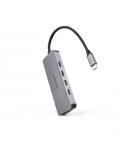 Nanocable Hub USB-C 3.2 con 4x Puertos USB-C 3.2 + 1 Puerto USB-C PD 100W - Velocidad de Transferencia de hasta 10Gbps - Cable d