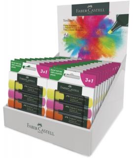 Faber-Castell Textliner 48 Expositor con 22 Packs de 4 Marcadores Fluorescentes - Punta Biselada - Trazo entre 1.2mm y 5mm - Tin