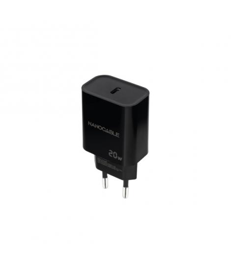 Nanocable Cargador de Pared USB-C/PD 20W - Color Negro