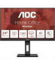 AOC Monitor 24" LED IPS FullHD 1080p 75Hz - Respuesta 4ms - Ajuste de Altura - Angulo de Vision 178° - Altavoces Incorporados - 