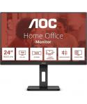 AOC Monitor 24" LED IPS FullHD 1080p 75Hz - Respuesta 4ms - Ajuste de Altura - Angulo de Vision 178° - Altavoces Incorporados - 