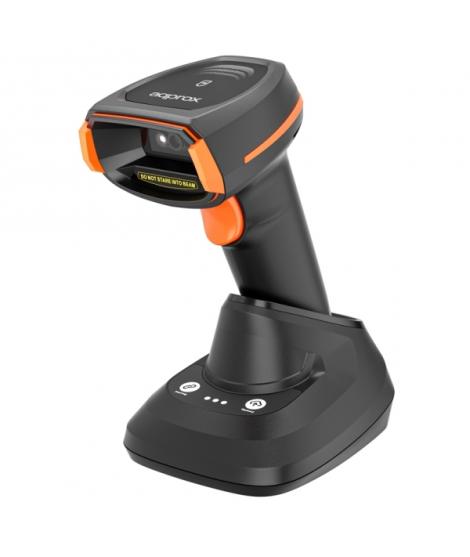 Approx Lector de Codigos de Barras 1D/2D Inalambrico con Base de Carga - Indicador LED, Beeper y Vibracion - Velocidad de Escane