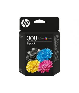 HP 308 Negro + Color Pack de 2 Cartuchos de Tinta Originales - 6L6S6UE