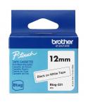 Brother Btag-231 Cinta 12mm - Texto Negro sobre Fondo Blanco - Medidas 12mmx4 Metros - Apta para PTN10, PTN20, PTN25BT