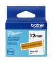 Brother Btag-T31 Cinta 12mm - Texto Negro sobre Fondo Naranja - Medidas 12mmx4 Metros - Apta para PTN10, PTN20, PTN25BT