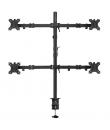 Ewent EW1514 Soporte de Mesa con Brazo Articulado para 4 Monitores de 10"-32" - Giratorio - Gestion de Cables - Peso Max 8kg - V