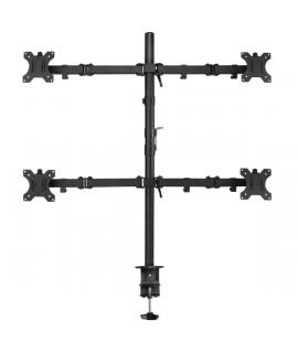 Ewent EW1514 Soporte de Mesa con Brazo Articulado para 4 Monitores de 10"-32" - Giratorio - Gestion de Cables - Peso Max 8kg - V