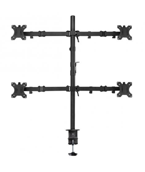 Ewent EW1514 Soporte de Mesa con Brazo Articulado para 4 Monitores de 10"-32" - Giratorio - Gestion de Cables - Peso Max 8kg - V