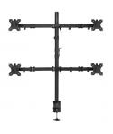 Ewent EW1514 Soporte de Mesa con Brazo Articulado para 4 Monitores de 10"-32" - Giratorio - Gestion de Cables - Peso Max 8kg - V