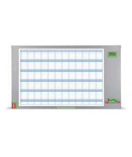 Nobo Performance Plus Planificador Anual de Pizarra Magnetica 725x50x1178mm - Pantalla con Fecha y Hora - Incluye Rotulador y Ki