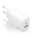 Aisens Cargador GaN 20W - 1xUSB-C PD3.0 - 1xUSB-A QC3.0 - Color Blanco