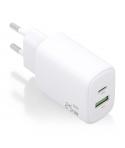 Aisens Cargador 25W - 1xUSB-C PD3.0 - 1xUSB-A QC3.0 - Color Blanco