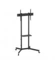 Aisens Soporte de Suelo ECO con Rueda - Bandeja para DVD para Monitor/TV 45kg de 37-70 - Color Negro