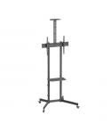 Aisens Soporte de Suelo ECO con Rueda - Bandeja para DVD y Soporte de Camara para Monitor/TV 45kg de 37-70 - Color Negro