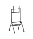 Aisens Soporte de Suelo ECO con Rueda - 1 Bandeja para Pantalla Interactiva/TV 80kg de 37-86 - Color Negro