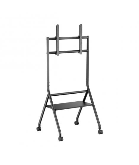 Aisens Soporte de Suelo ECO con Rueda - 1 Bandeja para Pantalla Interactiva/TV 80kg de 37-86 - Color Negro