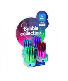 Pilot G2 Bubble Collection Expositor de 48 Boligrafos de Gel Retractiles - Punta de Bola 0.7mm - Trazo 0.32mm - Grip Ergonomico 